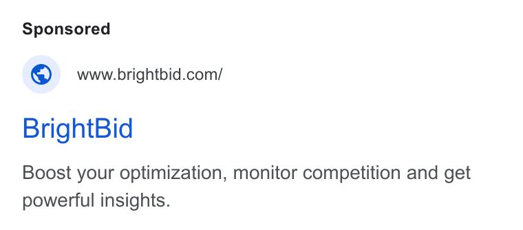 BrightBid ad on Google Ads: Bright Bid Boost your optimization, monitor competition and get powerful insights.