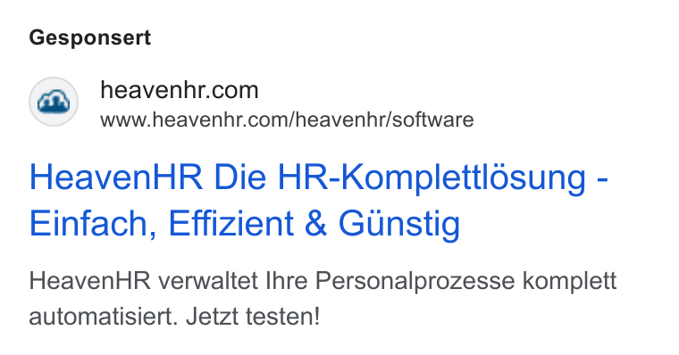 HeavenHR ad on Google Ads: www.heavenhr.com/heavenhr/software Heaven HR Die HR-Komplettlosung - Einfach, Effizient & Gunstig Heaven HR verwaltet Ihre Personalprozesse komplett automatisiert. Jetzt testen!