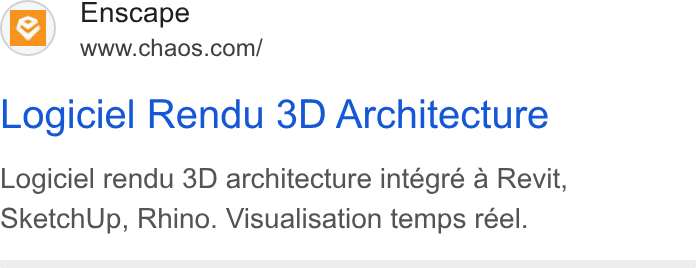 Chaos ad on Google Ads: Logiciel Rendu 3D Architecture Logiciel rendu 3D architecture intégré a Revit, Sketch Up, Rhino. Visualisation temps réel.