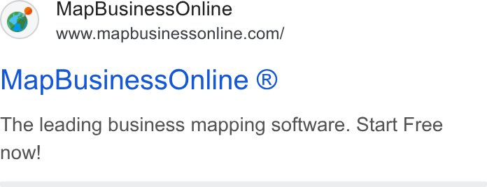 MapBusinessOnline ad on Google Ads: Map Business Online ® The leading business mapping software. Start Free now!
