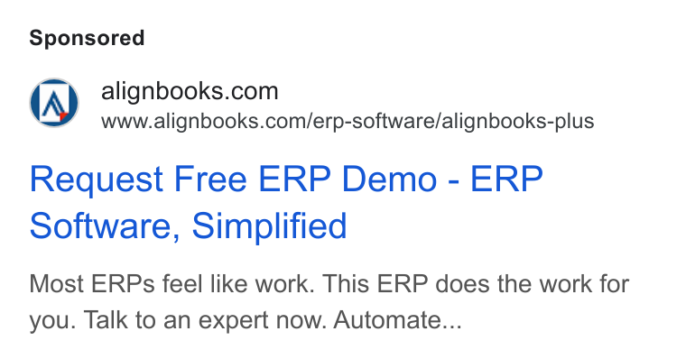 AlignBooks ad on Google Ads: SJ www.alignbooks.com/erp-software/alignbooks-plus Request Free ERP Demo - ERP software, Simplified Most ERPs feel like work. This ERP does the work for you. Talk to an expert now. Automate...