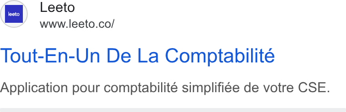 Leeto ad on Google Ads: Tout-En-Un De La Comptabilite Application pour comptabilité simplifi¢e de votre CSE.