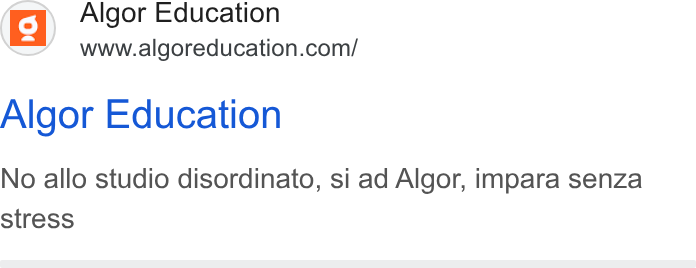 Algor ad on Google Ads: Algor Education No allo studio disordinato, si ad Algor, impara senza stress