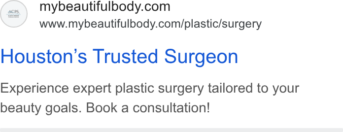 Aesthetic Center for Plastic Surgery & MedSpa (ACPS) ad creative