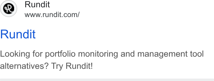 Rundit ad on Google Ads: Rundit Looking for portfolio monitoring and management tool alternatives? Try Rundit!