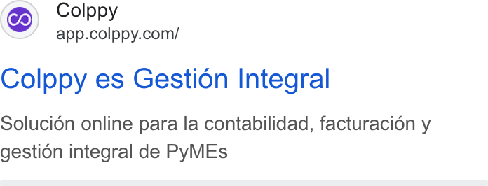 Colppy ad on Google Ads: Colppy es Gestion Integral Solucion online para la contabilidad, facturacion y gestion integral de Py MEs