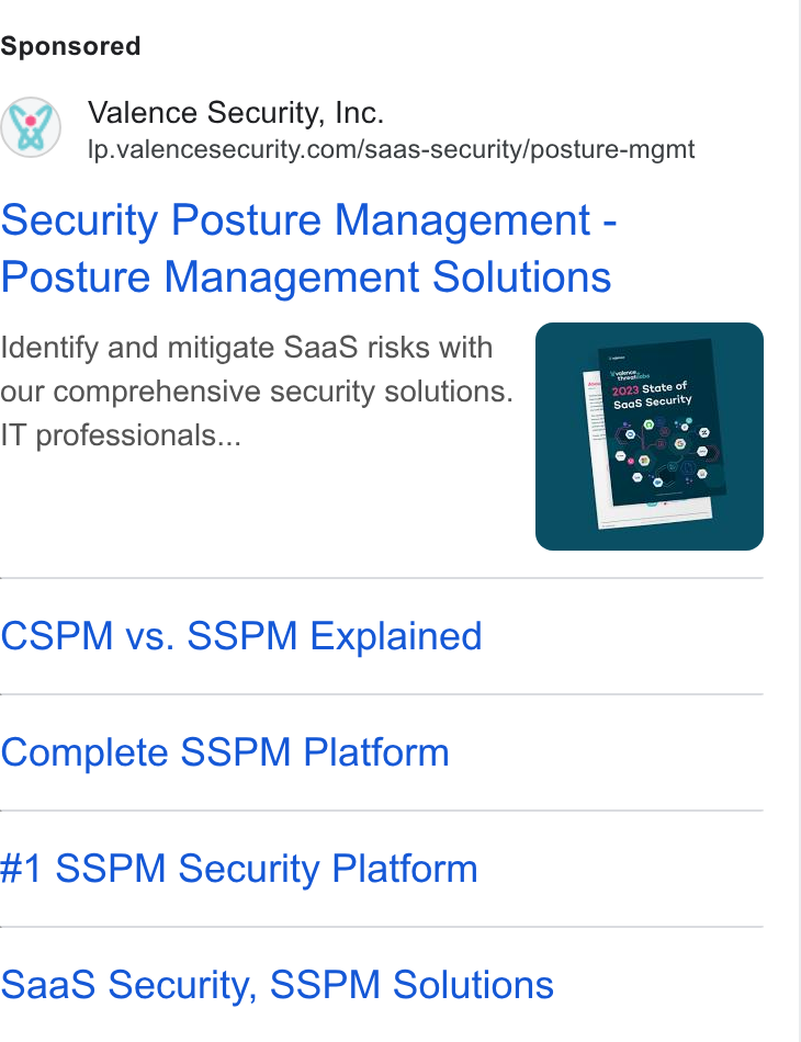 Valence Security ad