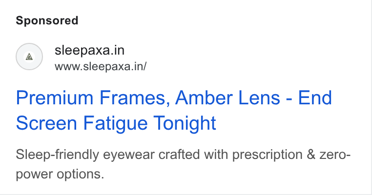 Sleepaxa Private Limited ad creative