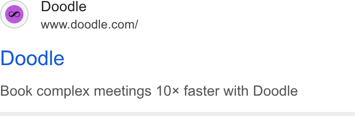 Doodle ad on Google Ads: Doodle Book complex meetings 10* faster with Doodle