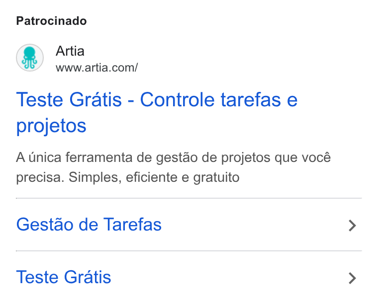 Artia ad on Google Ads: Patrocinado Teste Gratis - Controle tarefas e projetos A tnica ferramenta de gestao de projetos que vocé precisa. Simples, eficiente e gratuito Gestao de Tarefas Teste Gratis