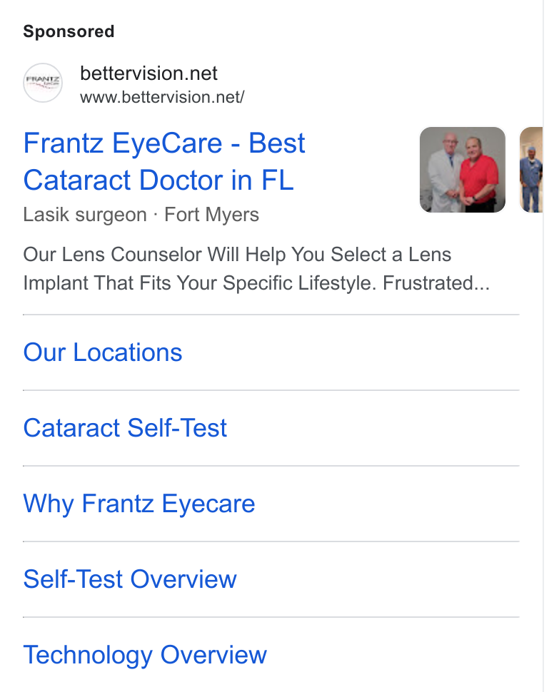 Frantz Cosmetic Center ad creative