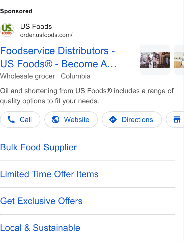 US Foods ad on Google Ads: Foodservice Distributors - US Foods® - Become A... Wholesale grocer - Columbia Oil and shortening from US Foods® includes a range of quality options to fit your needs. Bulk Food Supplier Limited Time Offer Items Get Exclusive Offers Local & Sustainable
