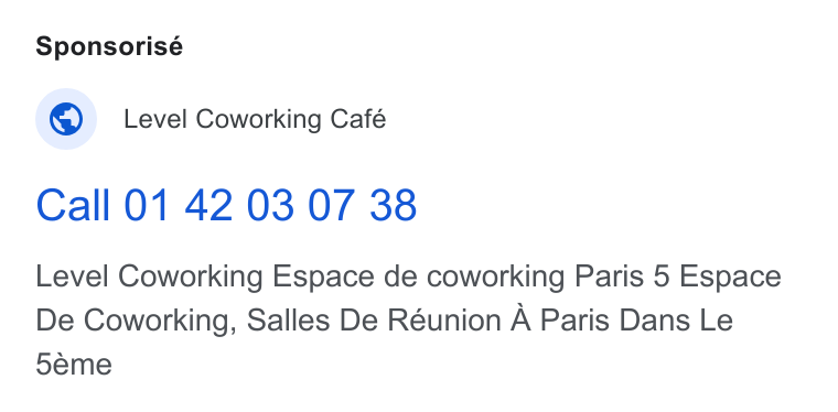 Skedda ad on Google Ads: Sponsorisé Level Coworking Café Call 01 42 03 07 38 Level Coworking Espace de coworking Paris 5 Espace De Coworking, Salles De Réunion A Paris Dans Le seme