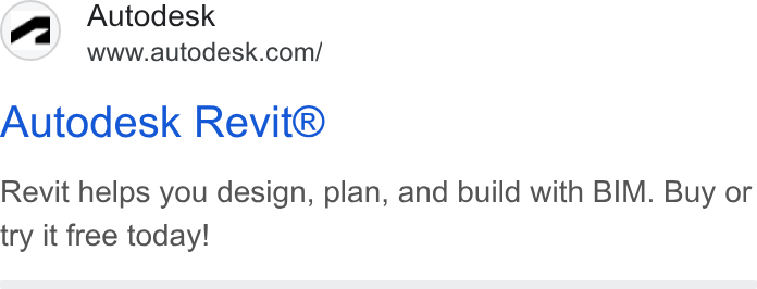 Autodesk ad on Google Ads: Autodesk Revit® Revit helps you design, plan, and build with BIM. Buy or try it free today!
