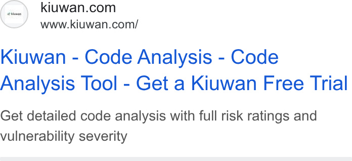 Kiuwan ad on Google Ads: www.kiuwan.com/ Kiuwan - Code Analysis - Code Analysis Tool - Get a Kiuwan Free Trial Get detailed code analysis with full risk ratings and vulnerability severity