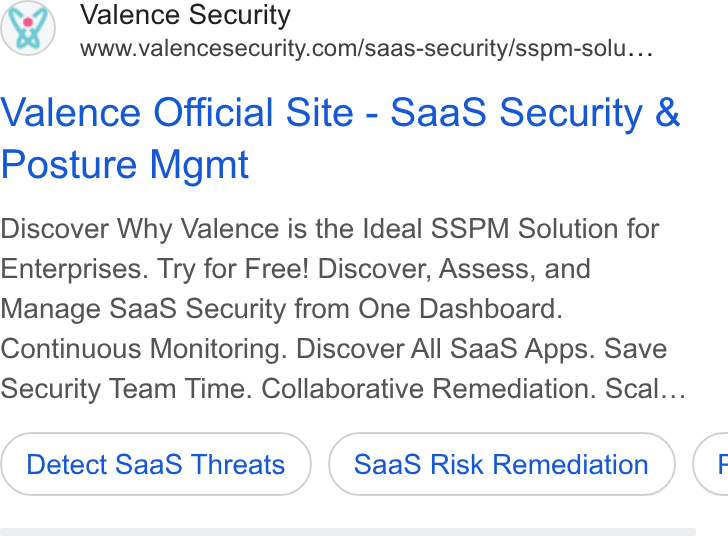 Valence Security ad