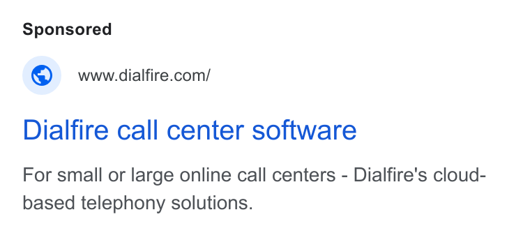 Appointlet ad on Google Ads: Dialfire call center software For small or large online call centers - Dialfire's cloud- based telephony solutions.