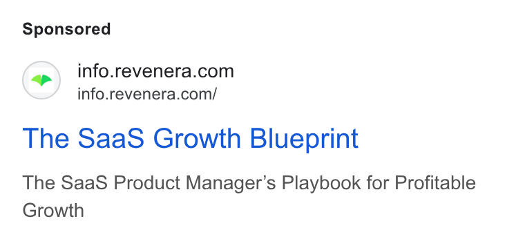 Revenera ad on Google Ads: info.revenera.com/ The Saa S Growth Blueprint The Saa S Product Manager’s Playbook for Profitable Growth
