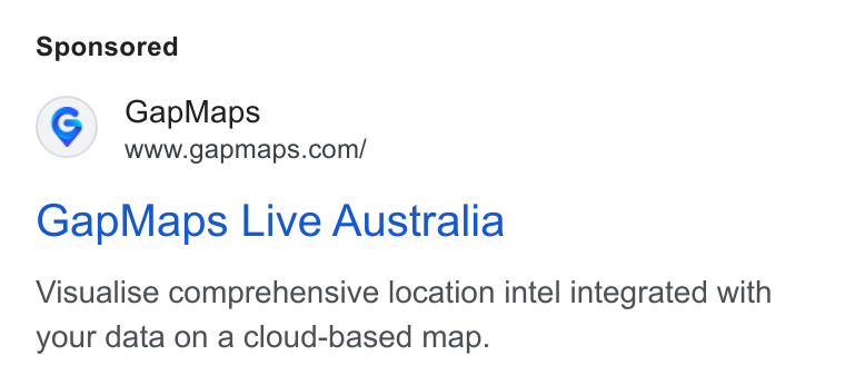GapMaps ad on Google Ads: Gap Maps Live Australia Visualise comprehensive location intel integrated with your data on a cloud-based map.