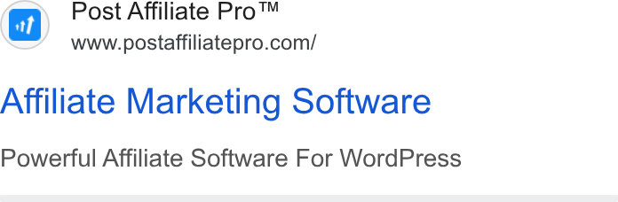 Post Affiliate Pro ad on Google Ads: Affiliate Marketing Software Powerful Affiliate Software For Word Press