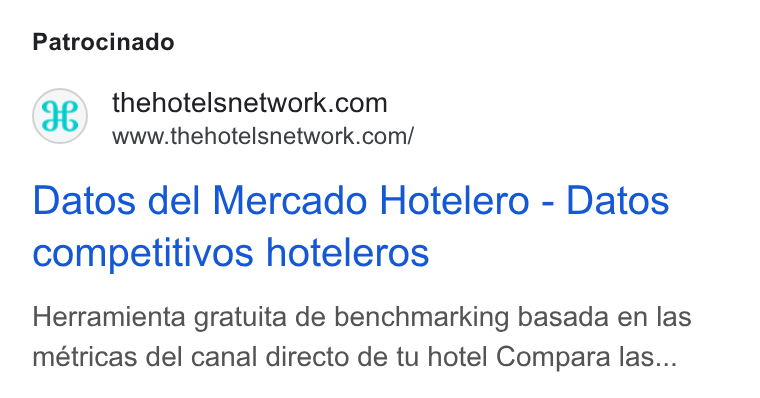 The Hotels Network ad on Google Ads: www.thehotelsnetwork.com/ Datos del Mercado Hotelero - Datos competitivos hoteleros Herramienta gratuita de benchmarking basada en las métricas del canal directo de tu hotel Compara las...