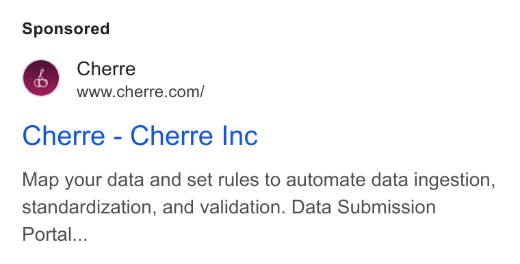 Cherre ad on Google Ads: Cherre - Cherre Inc Map your data and set rules to automate data ingestion, standardization, and validation. Data Submission Portal...