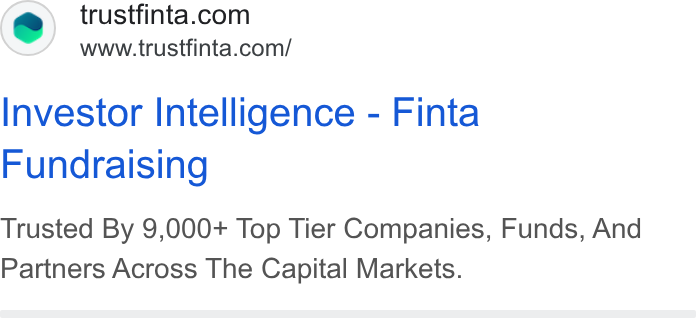 Finta ad on Google Ads: www.trustfinta.com/ Investor Intelligence - Finta Fundraising Trusted By 9,000+ Top Tier Companies, Funds, And Partners Across The Capital Markets.
