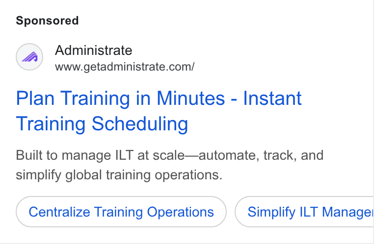 Administrate ad on Google Ads: Plan Training in Minutes - Instant Training Scheduling Built to manage ILT at scale—automate, track, and simplify global training operations. Centralize Training Operations Simplify ILT Manager