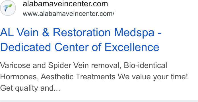 Alabama Vein & Restoration Medspa ad creative