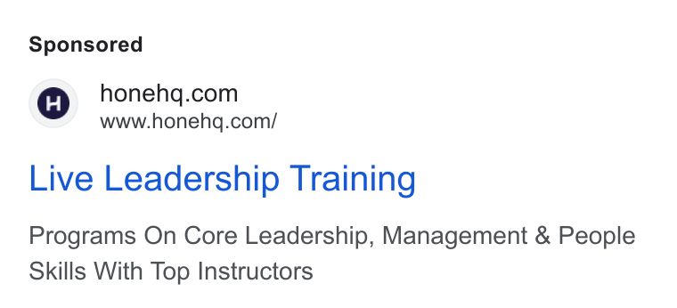 Hone ad on Google Ads: www.honehq.com/ Live Leadership Training Programs On Core Leadership, Management & People Skills With Top Instructors