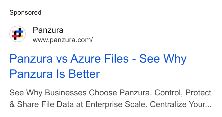 Panzura ad on Google Ads: Panzura vs Azure Files - See Why Panzura Is Better See Why Businesses Choose Panzura. Control, Protect Share File Data at Enterprise Scale. Centralize Your...