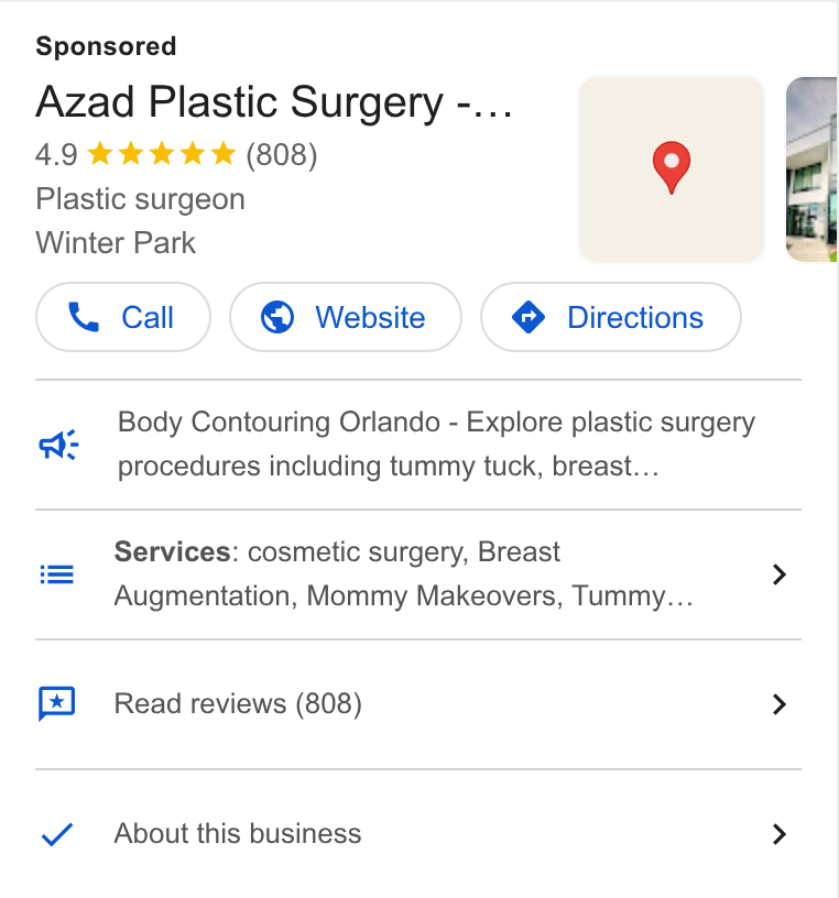 Azad Plastic Surgery - Kamran Azad MD ad creative