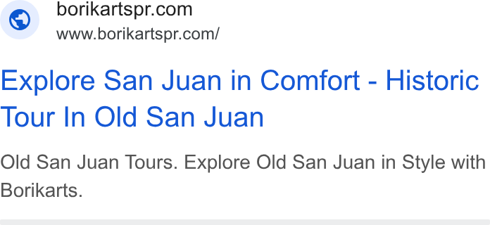 Checkfront ad on Google Ads: www.borikartspr.com/ Explore San Juan in Comfort - Historic Tour In Old San Juan Old San Juan Tours. Explore Old San Juan in Style with Borikarts.
