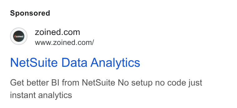 Zoined ad on Google Ads: www.zoined.com/ Net Suite Data Analytics Get better BI from Net Suite No setup no code just instant analytics