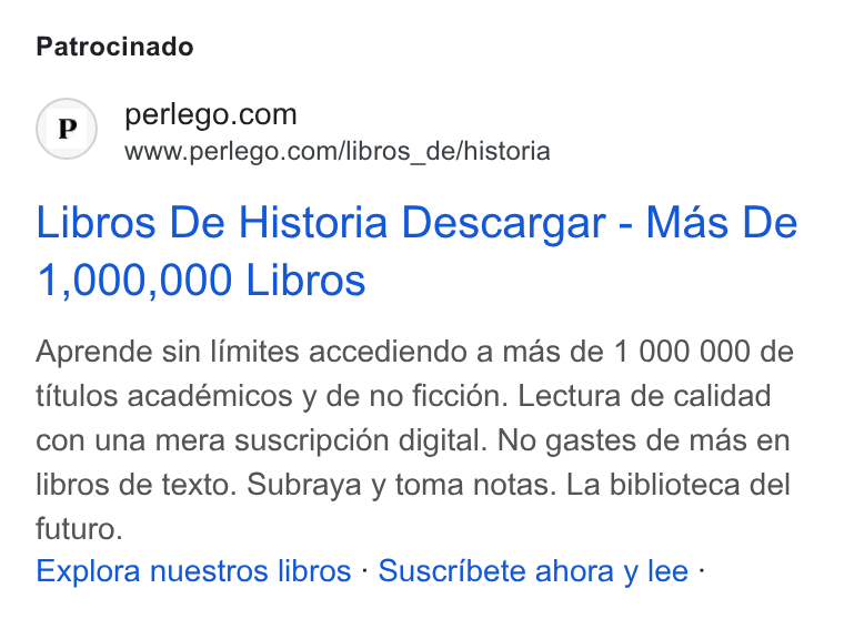 Perlego ad on Google Ads: www.perlego.com/libros_de/historia Libros De Historia Descargar - Mas De 1,000,000 Libros Aprende sin limites accediendo a mas de 1 000 000 de titulos académicos y de no ficcién. Lectura de calidad con una mera suscripcion digital. No gastes de mas en libros de texto. Subraya y toma notas. La biblioteca del futuro. Explora nuestros libros - Suscribete ahora y lee -