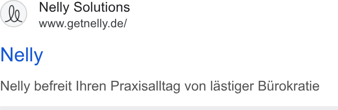 Nelly Solutions ad on Google Ads: Nelly Nelly befreit Ihren Praxisalltag von lastiger Burokratie