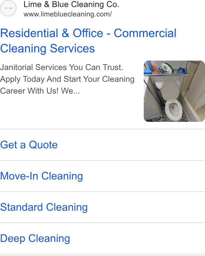 ZenMaid ad on Google Ads: Residential & Office - Commercial Cleaning Services Janitorial Services You Can Trust. Apply Today And Start Your Cleaning Career With Us! We... Get a Quote Move-In Cleaning Standard Cleaning Deep Cleaning