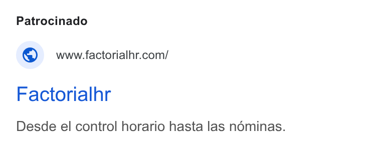 Factorial ad on Google Ads: Factorialhr Desde el control horario hasta las nominas.