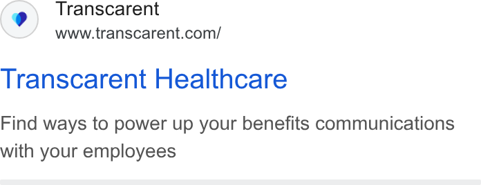 Accolade ad on Google Ads: Transcarent Healthcare Find ways to power up your benefits communications with your employees