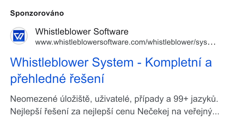 Formalize ad on Google Ads: Sponzorovano Whistleblower System - Kompletni a prehledne reseni Neomezené ulozisté, u Zivatelé, pripady a 99+ jazyku. Nejlepsi fe Seni za nejlepsi cenu Necekej na verejny...