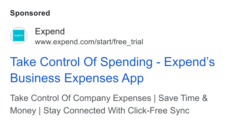 Expend ad on Google Ads: Take Control Of Spending - Expend'’s Business Expenses App Take Control Of Company Expenses | Save Time & Money | Stay Connected With Click-Free Sync
