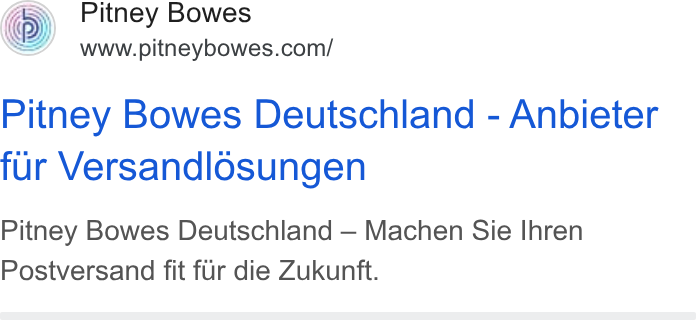 Pitney Bowes ad on Google Ads: Pitney Bowes Deutschland - Anbieter fur Versandlosungen Pitney Bowes Deutschland — Machen Sie Ihren Postversand fit fur die Zukunft.