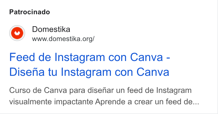 Domestika ad on Google Ads: Patrocinado Feed de Instagram con Canva - Disefia tu Instagram con Canva Curso de Canva para disefar un feed de Instagram visualmente impactante Aprende a crear un feed de...