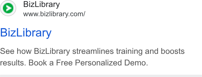 BizLibrary ad on Google Ads: Biz Library See how Biz Library streamlines training and boosts results. Book a Free Personalized Demo.
