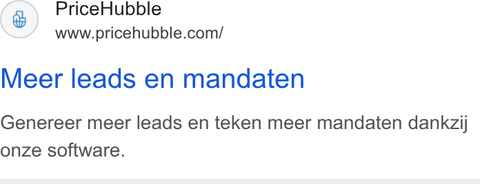 PriceHubble ad on Google Ads: Meer leads en mandaten Genereer meer leads en teken meer mandaten dankzij onze software.