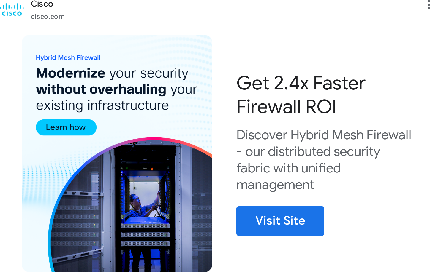 Cisco Google ad: Display image ad