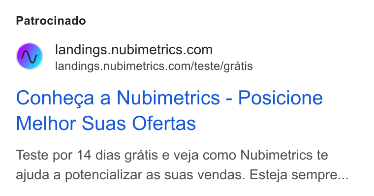 Nubimetrics ad on Google Ads: landings.nubimetrics.com/teste/gratis Conhega a Nubimetrics - Posicione Melhor Suas Ofertas Teste por 14 dias gratis e veja como Nubimetrics te ajuda a potencializar as suas vendas. Esteja sempre...