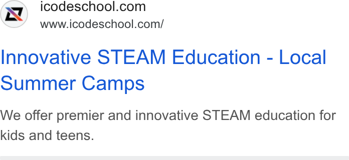 iClassPro ad on Google Ads: www.icodeschool.com/ Innovative STEAM Education - Local Summer Camps We offer premier and innovative STEAM education for kids and teens.