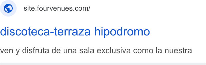 Fourvenues ad on Google Ads: discoteca-terraza hipodromo ven y disfruta de una sala exclusiva como la nuestra