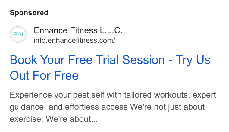 Enhance Fitness L.L.C ad creative